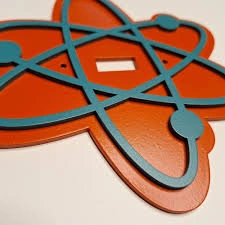 Grafikus falpanel atomic motívummal